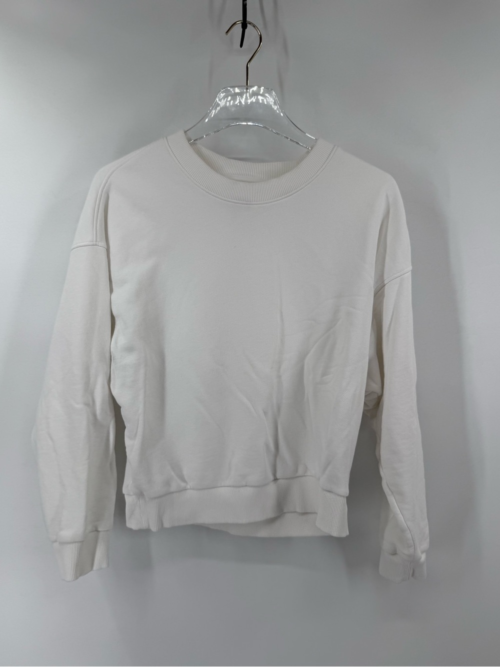 Nation LTD Women's Crew Neck Pull Long Sleeve White Jovie Sweatshirt size small